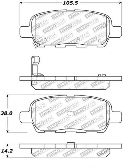 StopTech Street Touring Rear Brake Pads — Fits 02-08 350z / 01-08 G35
