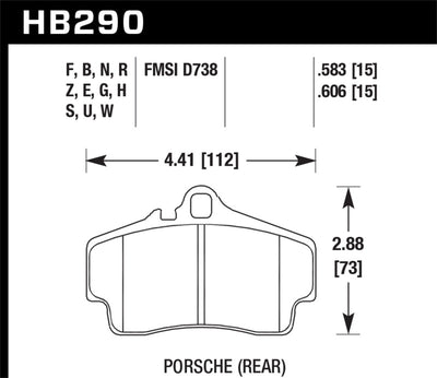 Hawk Blue 9012 Racing Brake Pads — Fits 98-12 Porsche 911, Boxster S & Cayman S