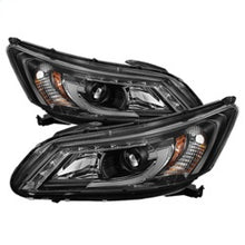 Cargar imagen en el visor de la galería, Spyder Honda Accord 2013-2015 4DR Projector Headlights Light Bar DRL Black PRO-YD-HA13-LBDRL-BK