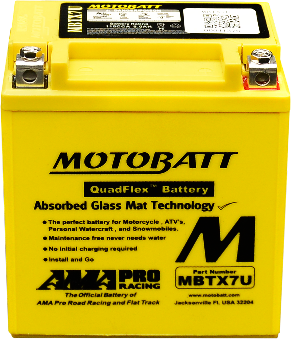 Motobatt Battery MBTX7U Sealed Factory Activated