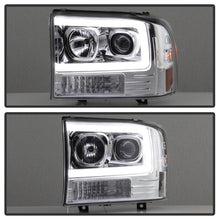 Cargar imagen en el visor de la galería, Spyder 99-04 Ford F-250 Super Duty Light Bar Projector Headlights - Chrome (PRO-YD-FF25099V2-LB-C)