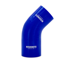 Cargar imagen en el visor de la galería, Mishimoto Silicone Reducer Coupler 45 Degree 2.25in to 2.5in - Blue