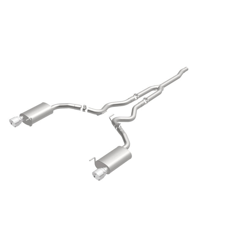 MagnaFlow Cat Back, SS, 2.5in, Street, Dual Split Polished 4.5in Tips 2015 Ford Mustang Ecoboost