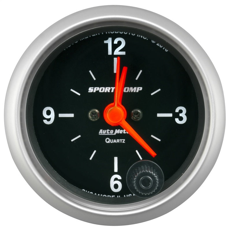 Autometer Sport-Comp 2-1/16in. 12 Hour Analog Clock Gauge