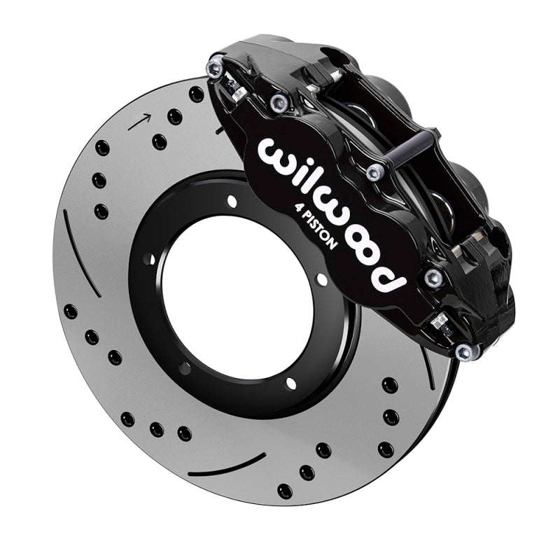 Wilwood kit front FNSL4R PORS 911 1984- 89 3.5" MT 11.10X.95 rotor SRP black W/LINES