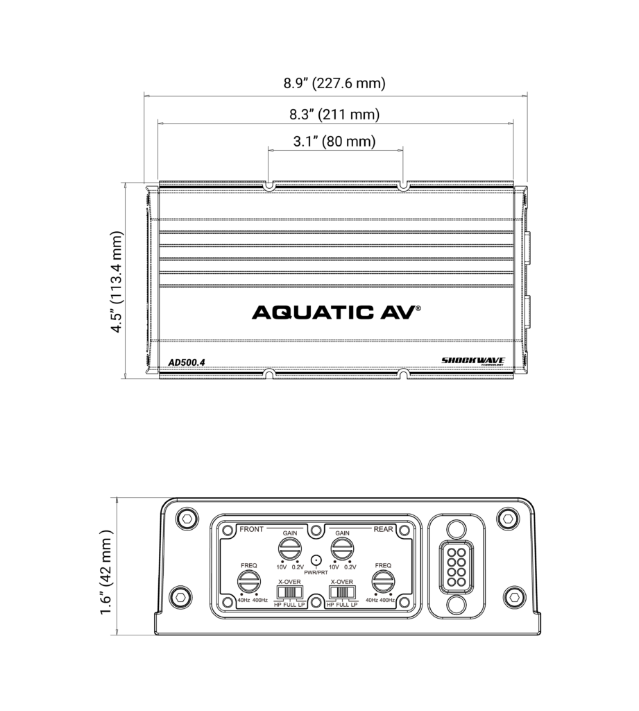 Aquatic AV 4 Channel AMP 100W (AD500.4)
