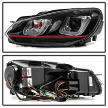 Cargar imagen en el visor de la galería, Spyder Volkswagen Golf / GTI 10-13 Version 3 Projector Headlights - Black PRO-YD-VG10V3R-DRL-BK