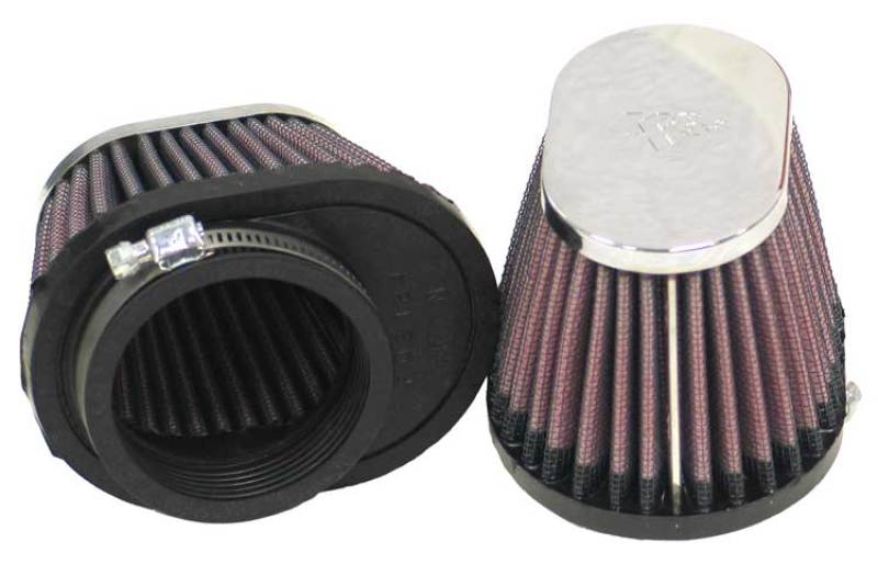 K&N Universal Chrome Air Filter 2.125in Flange — Fits Yamaha XS650, Kawasaki KZ750, Suzuki GS400/425/450, Honda VT750C