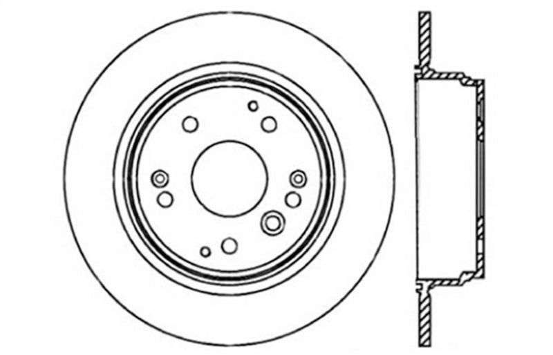 Rotor trasero derecho ranurado y perforado para Acura TL 04-08 / Honda Element 03-09 StopTech