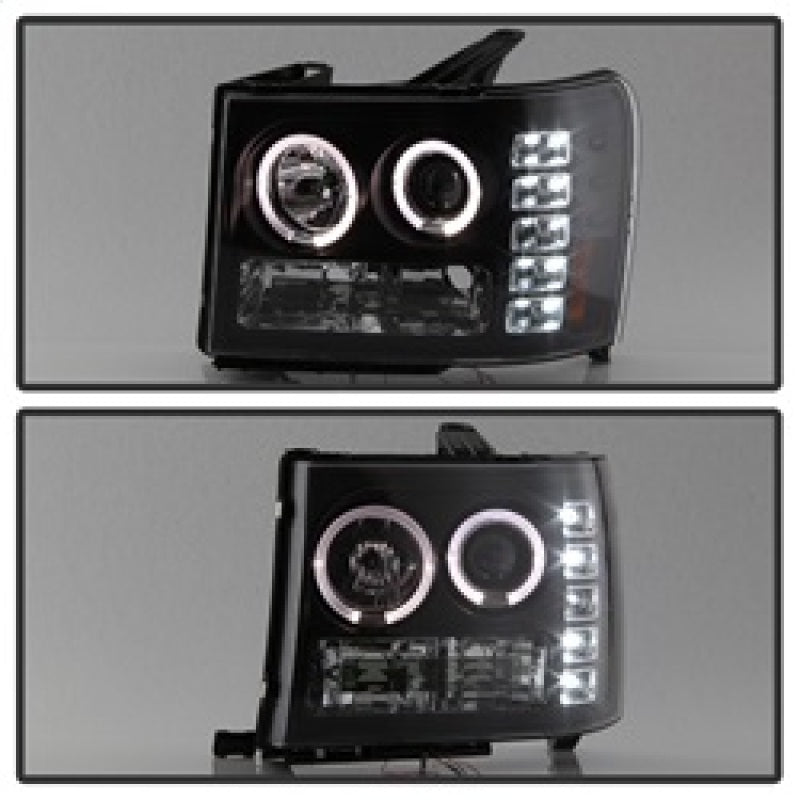 Proyector LED Halo Spyder GMC Sierra 1500/GMC Sierra Denali 08-13 - LED Blk PRO-YD-GS07-HL-BK