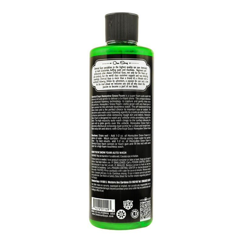 Champú limpiador para lavado de autos Honeydew Snow Foam de Chemical Guys, 16 oz