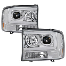 Cargar imagen en el visor de la galería, Spyder 99-04 Ford F-250 Super Duty Light Bar Projector Headlights - Chrome (PRO-YD-FF25099V2-LB-C)