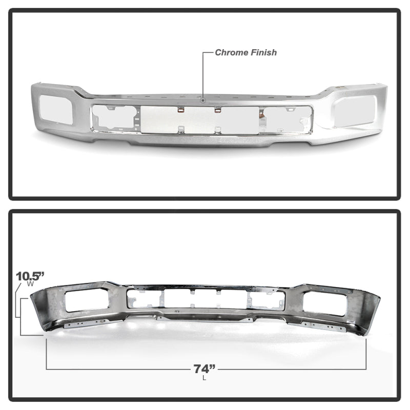 Spyder 18-20 Ford F150 XLT/Lariat w/ Fog Lights Hole Front Bumper - Chrome (FB-FF15018X-FOG-C)