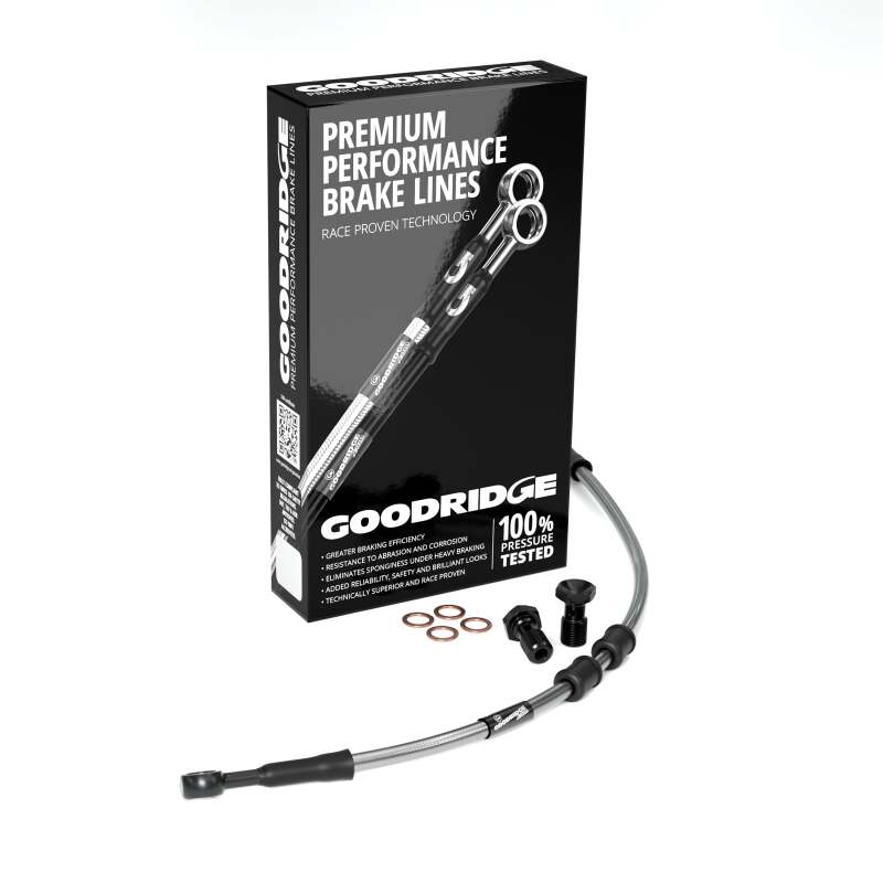 Goodridge 06-17 HD FXDB +6in Clear Brake Line Kit w/Stainless Steel Fittings (HD0073-1FC-CL6)