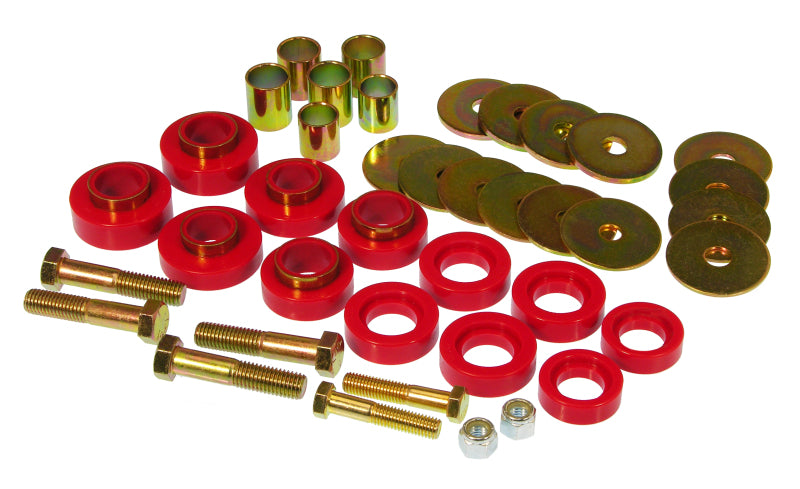 Kit de montaje de carrocería Prothane 67-81 para Chevy Camaro con herrajes, color rojo