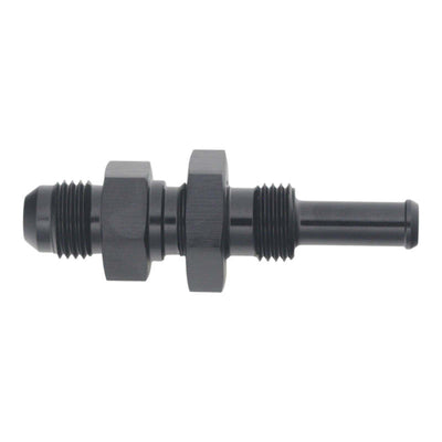 DeatschWerks 6AN Male Flare to 5/16in Hose Barb Fitting - Matte Black