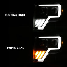 Cargar imagen en el visor de la galería, ANZO 2009-2013 Ford F-150 Projector Light Bar G4 Switchback H.L.Black Amber