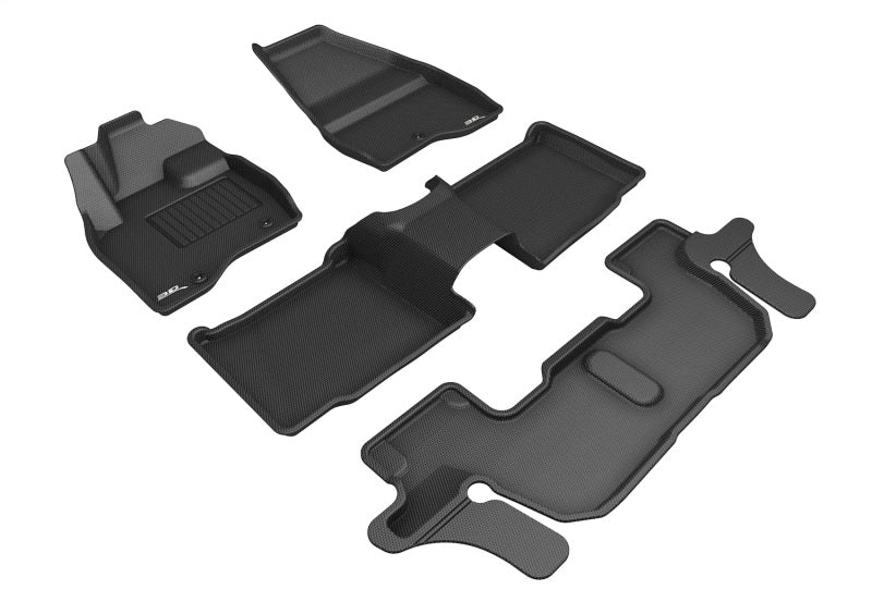 3D MAXpider 17-19 Ford Explorer W/ 2nd Row Center Console Kagu Black Full Set
