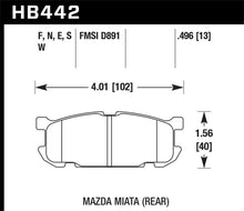 Cargar imagen en el visor de la galería, Hawk 01-03 Mazda Miata 1.8L Base Pads Only Rear ER-1 Brake Pads