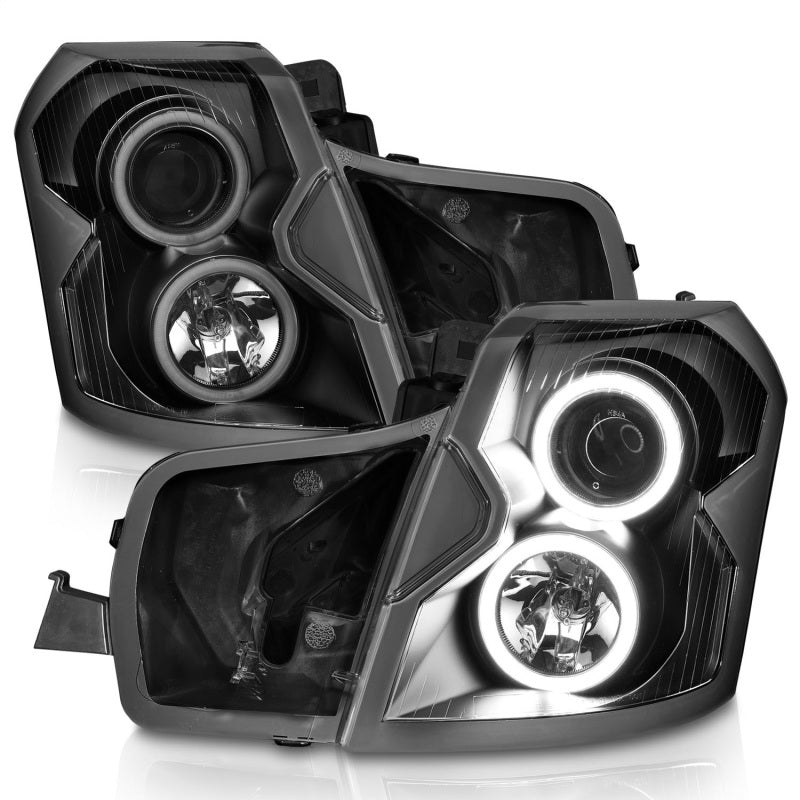 Faros delanteros con proyector ANZO 2003-2007 Cadillac Cts con Halo negro (CCFL)