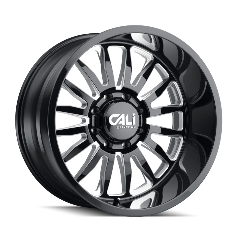 Cali Off-Road 9110 Summit 22x12 / 6x139.7 BP / -51mm Offset / 106mm Hub Gloss Black Milled Wheel (9110-22283BM)