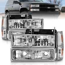 Cargar imagen en el visor de la galería, ANZO 88-98 Chevrolet C1500 Crystal Headlights Chrome w/ Signal and Side Marker Lights