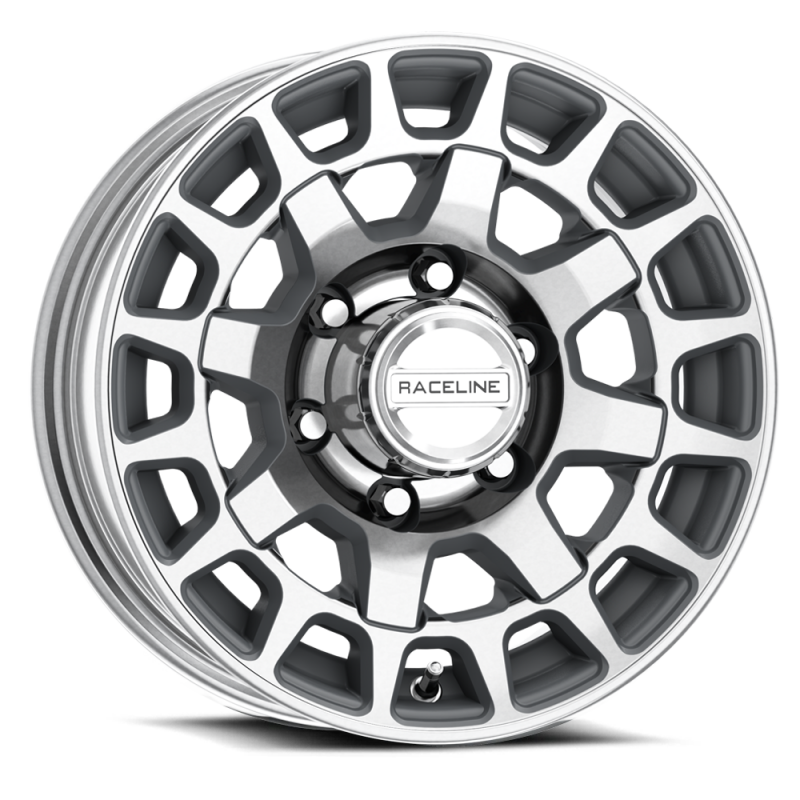 Raceline 873MC Backcountry Trailer 15x5in / 5x4.5 BP / 0mm Offset / 3.19mm Bore - Machined