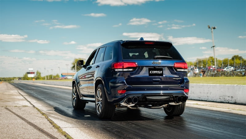 Jeep Grand Cherokee TrackHawk Corsa 18-20 Sport 6.2L con doble salida trasera Cat-Back y puntas negras de 4.5 pulgadas