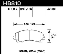 Cargar imagen en el visor de la galería, Hawk 14-17 Infiniti Q50 HPS 5.0 Front Brake Pads