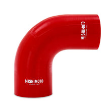 Cargar imagen en el visor de la galería, Mishimoto Silicone Reducer Coupler 90 Degree 3in to 4in - Red