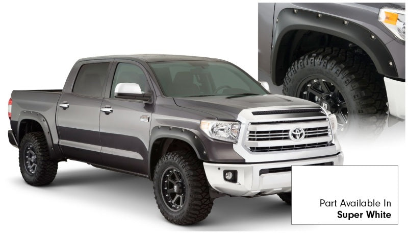 Guardabarros estilo bolsillo Bushwacker Fleetside para Toyota Tundra 16-18, 4 piezas, caja de 66,7/78,7/97,6 pulgadas, color blanco intenso