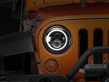 Cargar imagen en el visor de la galería, Raxiom 97-18 Jeep Wrangler TJ/JK Axial Halo Headlights w/ DRL Amber Signals- Blk Hsng (Clear Lens)