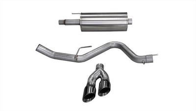 Corsa Performance Cat-Back Exhaust System - Black Sport Tips - Fits 15-20 Ford F-150 5.0L V8