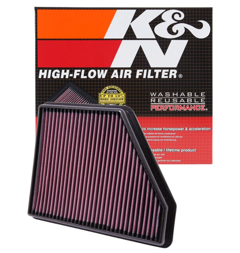 K&N 33-2434 Drop-In Air Filter for Chevy Camaro 3.6L/6.2L V6/V8 2010-2015