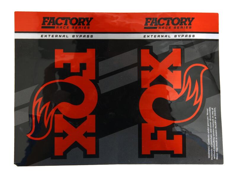 Fox Racing Shox Decals For 2.5 Series Reservoir, Black w/Orange Logo