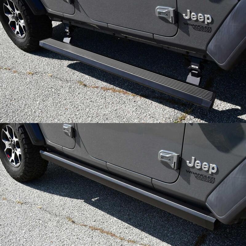 Westin Pro-e Running Boards - Textured Black — Fits 2018-2024 Jeep Wrangler JL Unlimited 4-Door