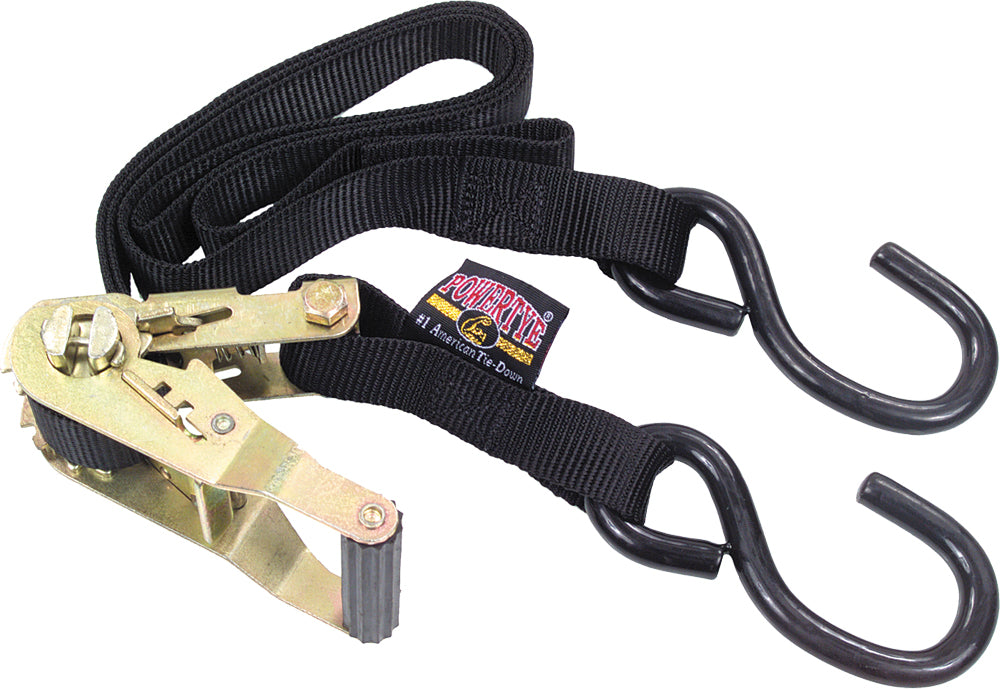 Powertye TIE-Down Ratchet S-Hook 1"X12' Black Each (32122 EACH)