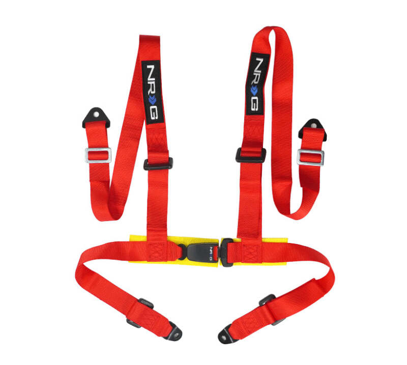 NRG 4 Point Racing Harness Seat Belt with Red Buckle Lock