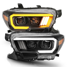 Cargar imagen en el visor de la galería, ANZO 2016-2017 Toyota Tacoma Projector Headlights w/ Plank Style Switchback Black w/ Amber