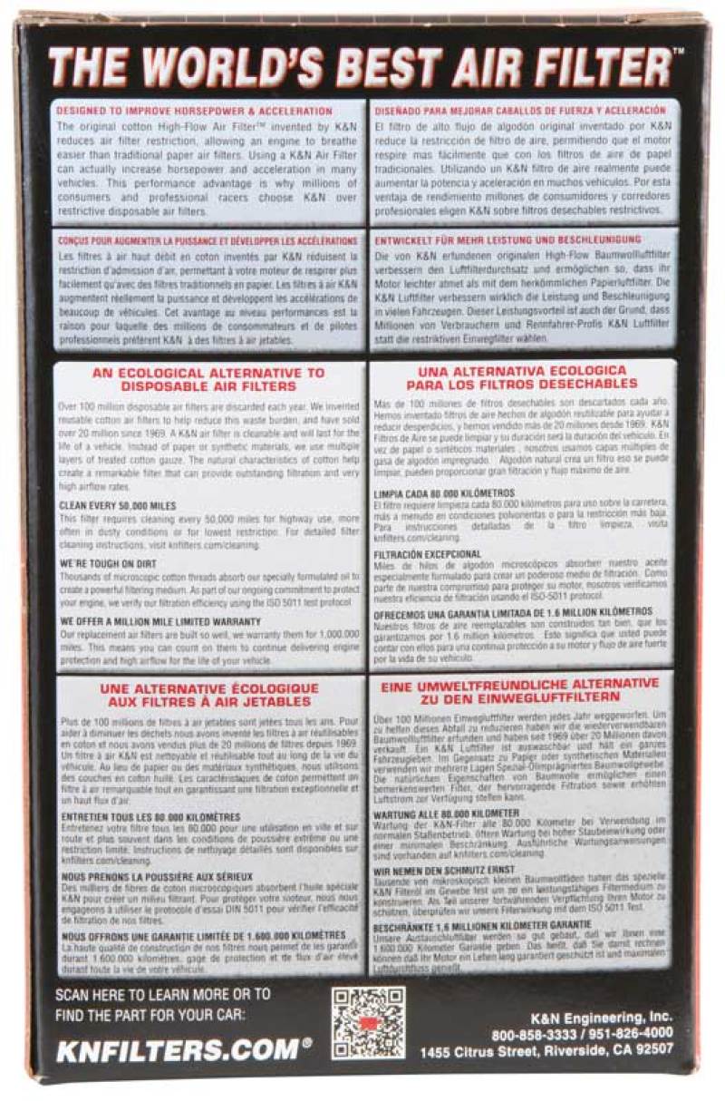 K&N High-Flow Replacement Air Filter — Fits 1996-2006 Arctic Cat 400/454/500 ATVs