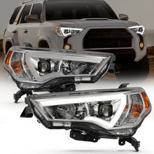 Cargar imagen en el visor de la galería, ANZO 14-18 Toyota 4 Runner Plank Style Projector Headlights Chrome w/ Amber