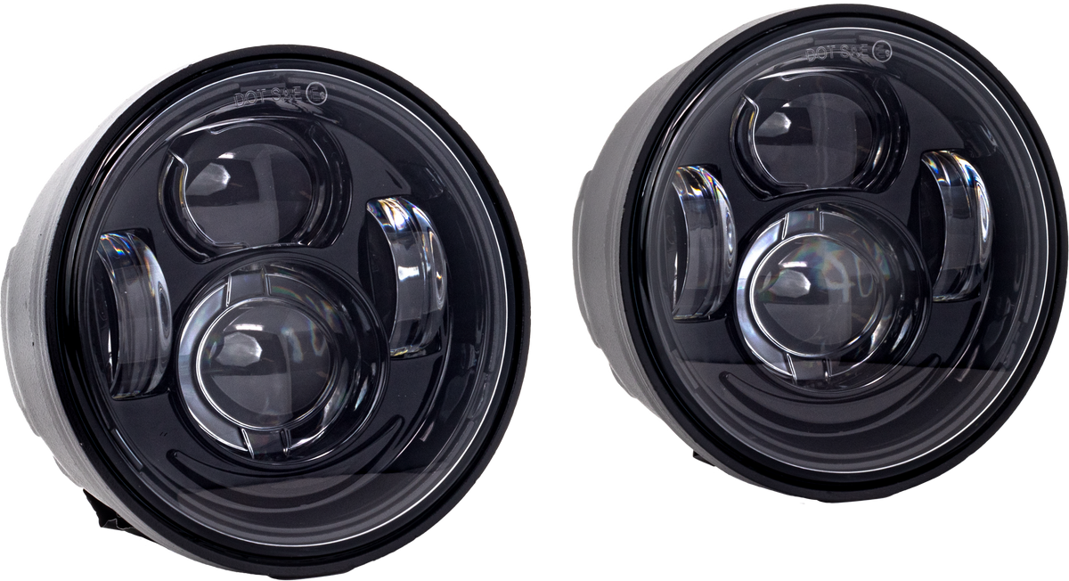 Letric Lighting LED Headlight KIT (PAIR) BLK `08-17 Fatbob (LLC-EFBH)