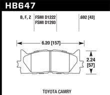 Cargar imagen en el visor de la galería, Hawk 10 Lexus ES350 / 07-11 Toyota Camry SE/XLE HPS Street Front Brake Pads