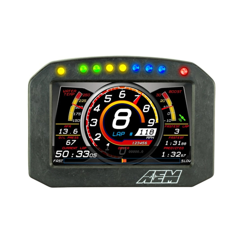 AEM CD-5G Carbon Flush Digital Dash w/ Internal GPS — AEM Gauges