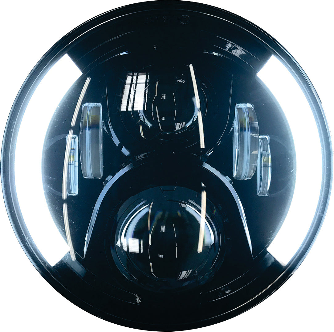 Pathfinder High Definition 7" LED Headlig Partial Halo Black (HD7DRLB)