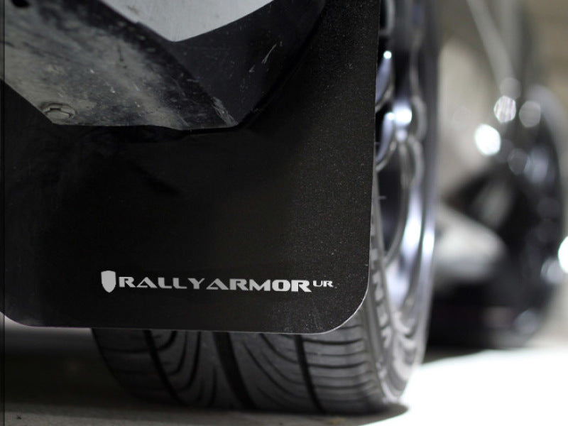 Rally Armor 02-07 Subaru WRX/STI/RS/2.5i (Wagons Req. Mod.) Black UR Mud Flap w/ White Logo