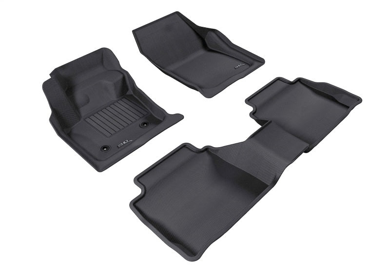 3D MAXpider 2013-2016 Ford Fusion Kagu 1st & 2nd Row Floormats - Black