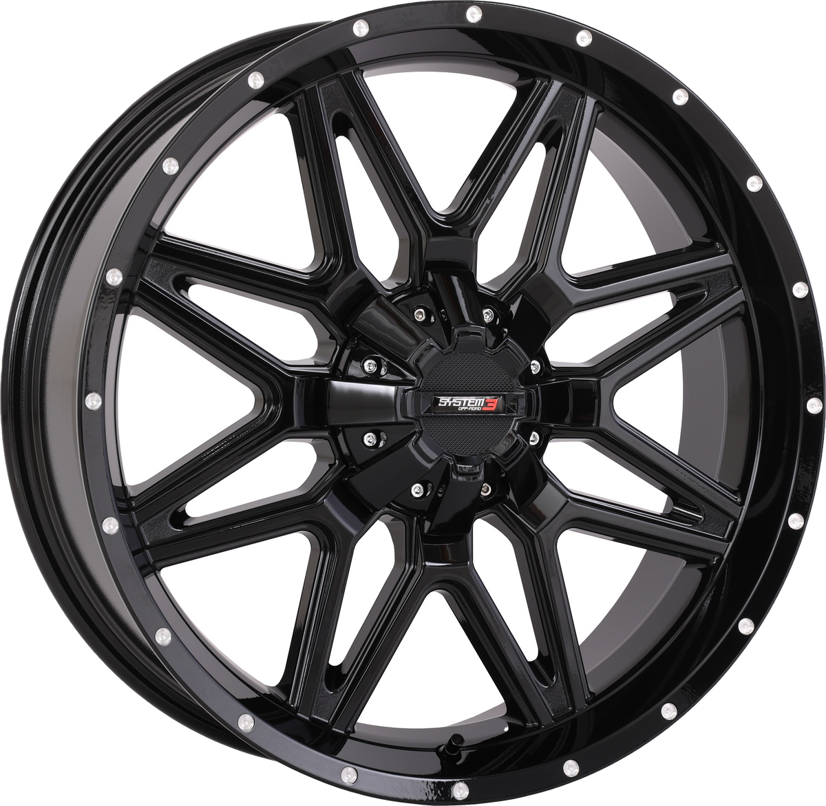System 3 ST7 Wheel 20X7 4+3 (+10MM) 4/137 & 4/156 Gloss Black (20S3-7135)