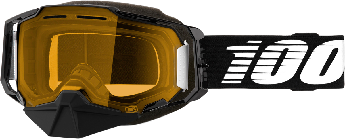 100-Percent Armega Snowmobile Goggle Black w/ YLW Lens (50007-10007)