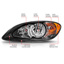 Cargar imagen en el visor de la galería, ANZO 2008-2016 International Prostar Crystal Headlights Black Housing (OE Replacement)